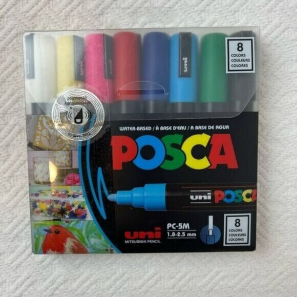 Brand New POSCA Paint Markers Soft Colors Water Based PC-5M 1.8-2.5 mm Japan - Picture 1 of 6